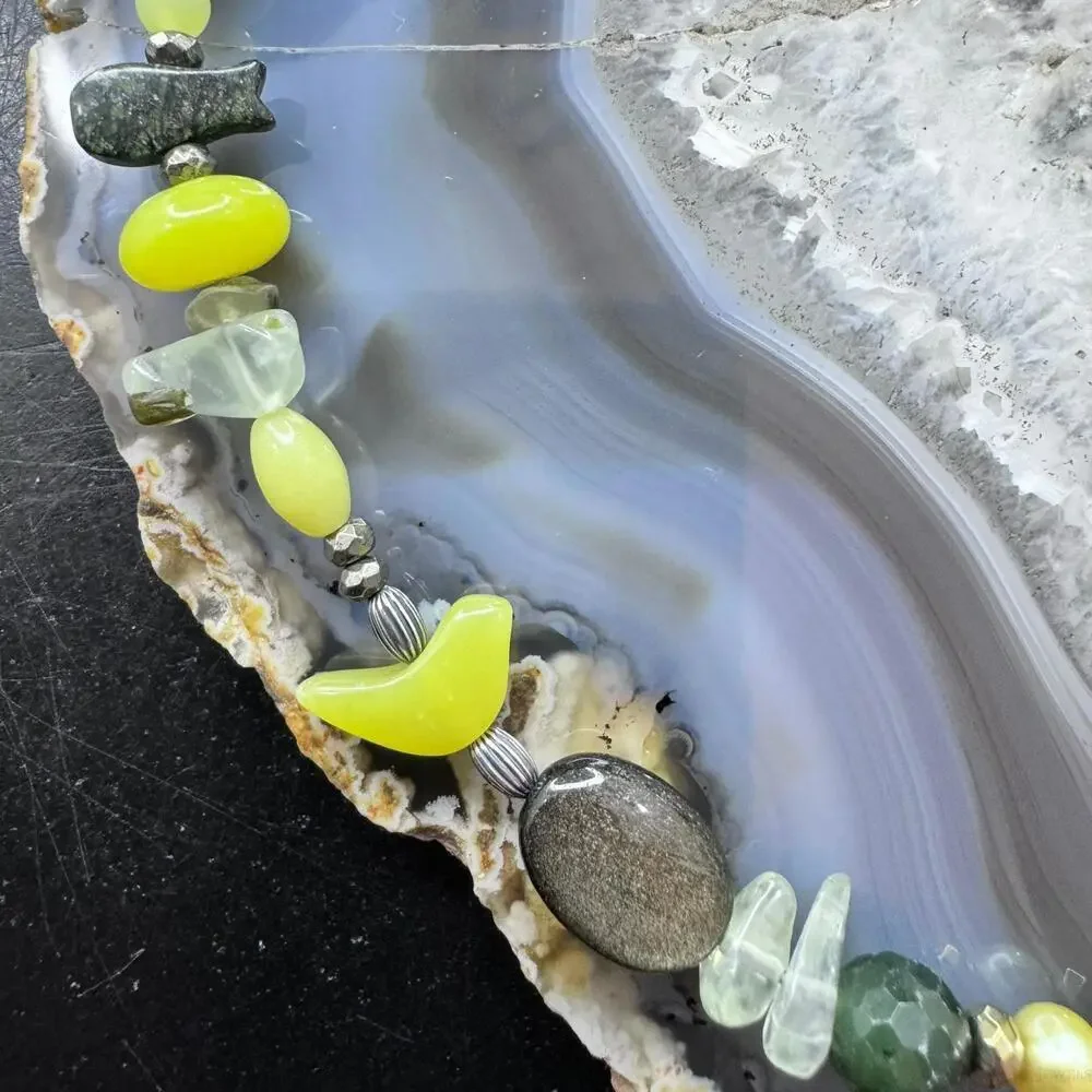 Carolyn Pollack Serpentine/Prehnite Bead Necklace 17